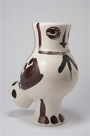 Pablo Picasso , Malaga 1881 , Mougins 1973 "Chouette aux taches" ceramica...