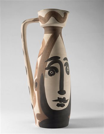 Pablo Picasso , Malaga 1881 , Mougins 1973 "Vase visage" brocca in ceramica,...