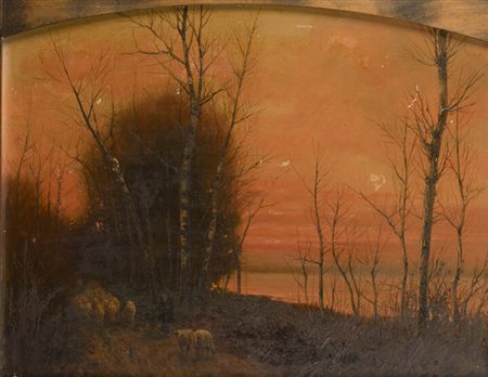 GIOVANNI PISANO<BR>Sevi (NU) 1875 - 1964 Torino<BR>"Tramonto d'inverno"