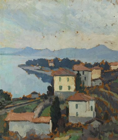 MASSIMO QUAGLINO<BR>Refrancore (AT) 1899 - 1982 Torino<BR>"Paesaggio costiero" anni '30