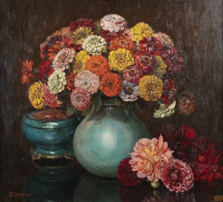 GIACOMO CORTAZZI<BR>Odessa (Ucraina) 1870 - 1943 Carpi<BR>"Fiori"