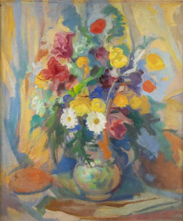 MARIO MICHELETTI<BR>Balzola Monferrato (AL) 1892 - 1975 Torino<BR>"Vaso di fiori"