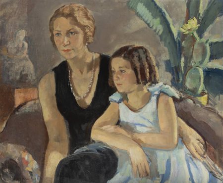 OTTAVIO STEFFENINI<BR>Cuneo 1889 - 1971 Milano<BR>"Ritratto di famiglia"