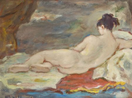 OTTAVIO STEFFENINI<BR>Cuneo 1889 - 1971 Milano<BR>"Nudo disteso"