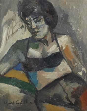 EDGARDO CORBELLI<BR>Torino 1918 - 1989<BR>"Figura femminile" 1961