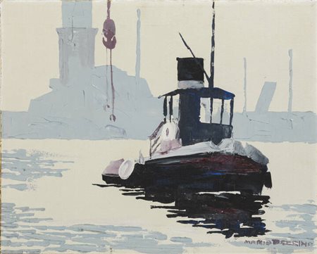 MARIO BERRINO<BR>Alassio (SV) 1920 - 2011<BR>"Genova Il Porto", 1970