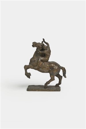 MARINO MAZZACURATI<BR>Galliera (BO) 1907-1969 Parma<BR>"Figura su cavallo"