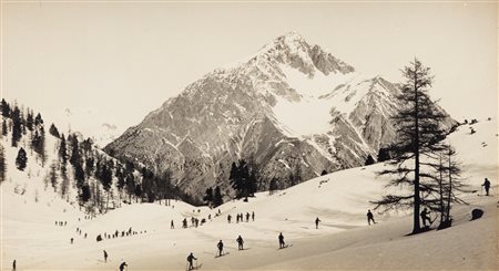 Cesare Giulio (1890-1946)  - Senza titolo (Sciatori), 1930s