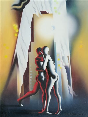 Mark Kostabi (Los Angeles, 1960) Shifting Moods 2001 Olio su tela cm. 60x45,5...