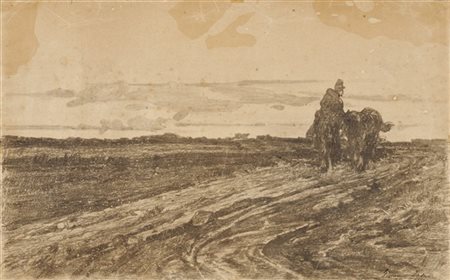 Giovanni Fattori "Sulla strada del ritorno" 1872
carboncino su carta (cm 28x44,5