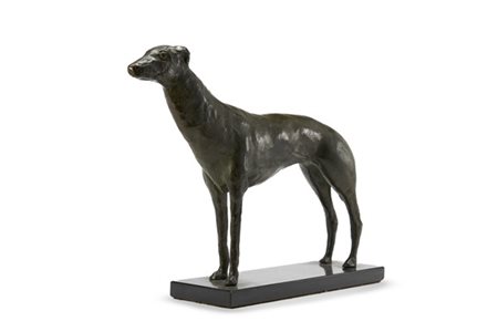 Nino Galizzi "Levriere" 
scultura in bronzo (cm 30x45x8) su base in marmo (h cm