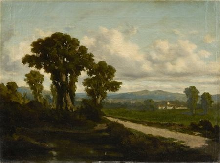 Serafino De Tivoli "Paesaggio con alberi" 1864
olio su tela (cm 46x61)
firmato e