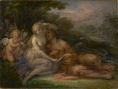 Giovanni Carnovali "Rinaldo e Armida" 
olio su tela (cm 45x60)
firmato in basso