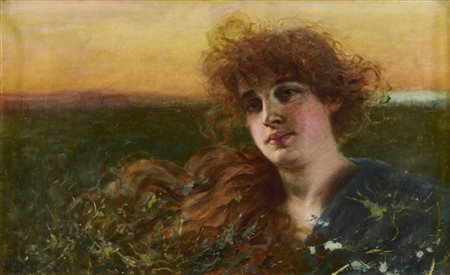 Cesare Laurenti "La modella" 
olio su tela (cm 46x75)
monogrammato in basso a si