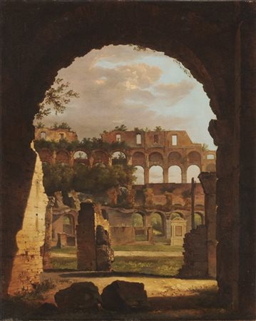 Giuseppe Drugman (Attribuito)

"Veduta del Colosseo a Roma" 
olio su tela (cm 72