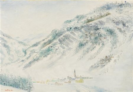 Umberto Lilloni "Il Melezet a Bardonecchia" 1950
olio su tela (cm 69x98)
firmato