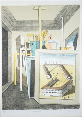 DE CHIRICO GIORGIO (1888 - 1978) - INTERNO METAFISICO.