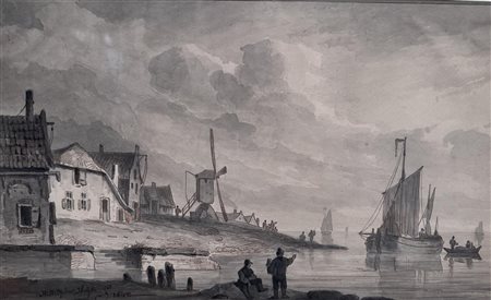 H. H. Op den Heide (1813 - 1857), attributed to, Coastal view Zuiderzee,...