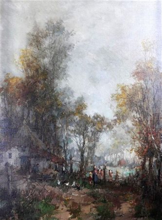 Theo van Oorschot, Landscape with farm. signed (bottom right), oil on canvas,