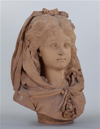 JacquesDeBraekeleerAntwerp 1823 - Borgerhout 1906, A plaster girl's head.