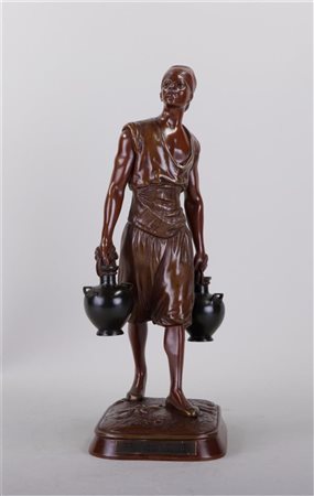 Marcel Debut (France, 1865-1933) Le porteur d'eau thisien, bronze patinated...