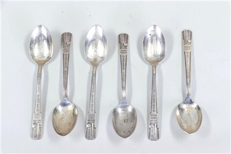 A set of six silver-plated spoons on the occasion of the New York World Fair...