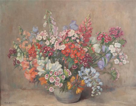 Hugo Berten (Kalk, Dld.1894-1959 Laren, N.H.), Still life of flowers in a...