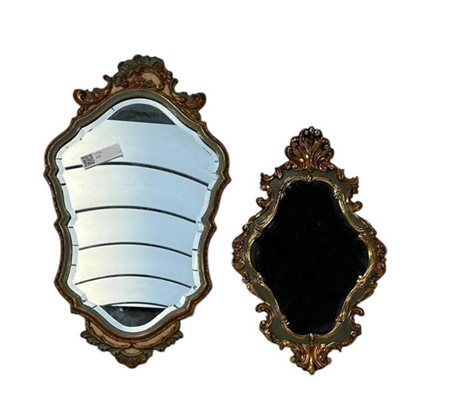 Two decorative mirrors, 20th century.H. 60 - 40 cm.