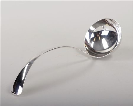 A silver soup spoon, second grade. 152.5 grams. Length 25.5 cm.