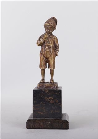 Julius Schmidt-Felling (1835 - 1920), The Young Smoker, Patinated bronze, ca....