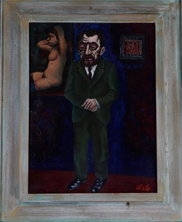 Ferry Slebe (1907-1994), The Art Dealer, signed (bottom right), oil on panel....