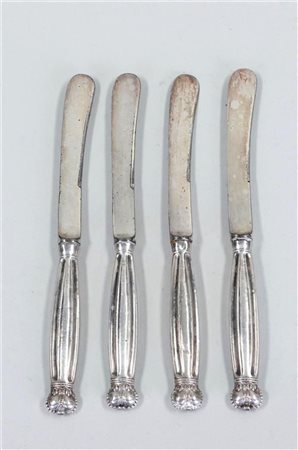 A set of four butter knives, Robert Pringle & Sons 1853.