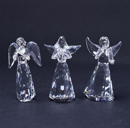 Swarovski, three Christmas ornaments Angel edition 205,2017 & 2019. In...