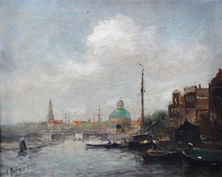 Anton Rutgers (Velp 1880 - 1949 Bussum), View of the Singel, with the...