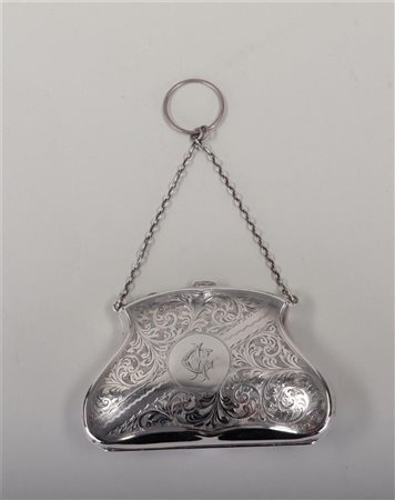 A silver wallet, Netherlands 1824. 90 grams.11 x 8 cm.