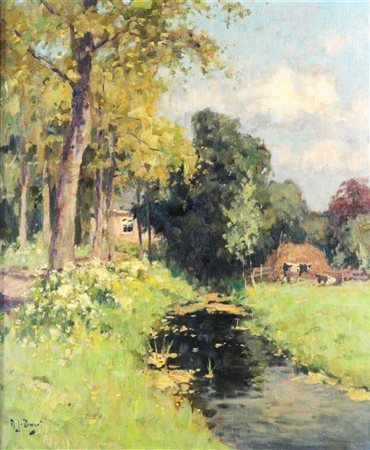 Arie Zwart (Rijswijk 1903 - 1981 Laren), River at Woerden, signed (lower...