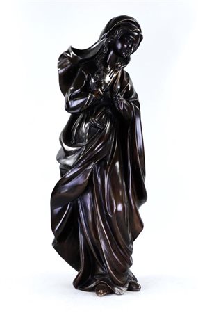 A dark patinated bronze statue of a weeping Mary at the tomb. Italy, circa...