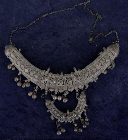 A silver bridal necklace, Ethiopia. 277 grams.