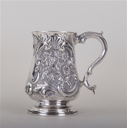 A George III style sterling silver jug, gilt inside, marked Sterling 925...