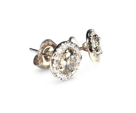 14kt yellow gold entourage earrings set with yellow diamonds and transparent...