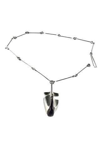 Silver Lapponia necklace 'Salamander' with acrylic stone. Length necklace: 46...