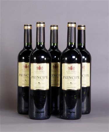 5x 0.75 liter Principe de la Paz Crianza 2012.