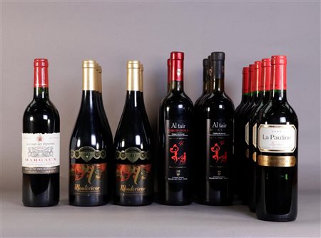 A collection of eighteen diverse wines.