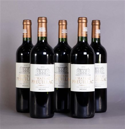 5x 0.75 liter Chateau PreuillacMedoc 2012.