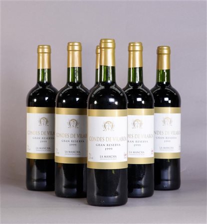 6x 0.75 liter Condes de Vilaboa La Mancha Gran Reserva 1999.