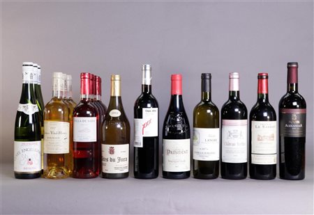 A collection of eighteen diverse wines.