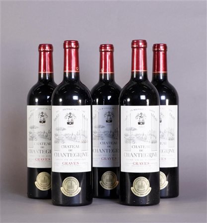 5x 0.75 liter Château de Chantegrive Graves 2002.