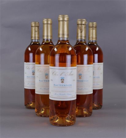 6x 0.5 liter Clos l'Aroc Sauternes 1996.