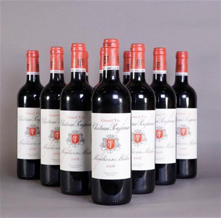 10x 0.75 liter Château Poujeaux Moulis-en-Médoc 2006.