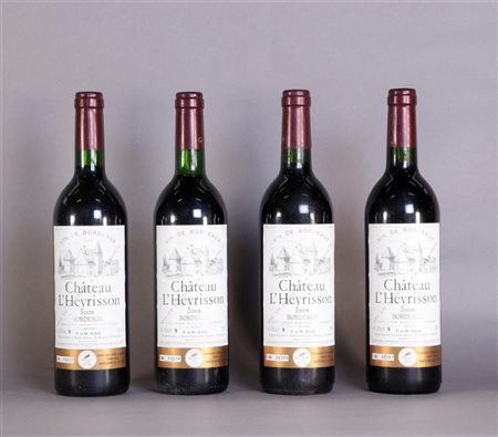 4x 0.75 liter Château L'Heyrisson 2005.